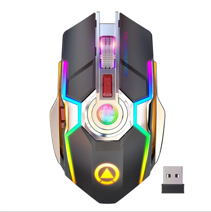 Best Seller Rechargeable Glow Wireless 7 Button 1600 DPI Backlit Ergonomic Mechanical Mouse