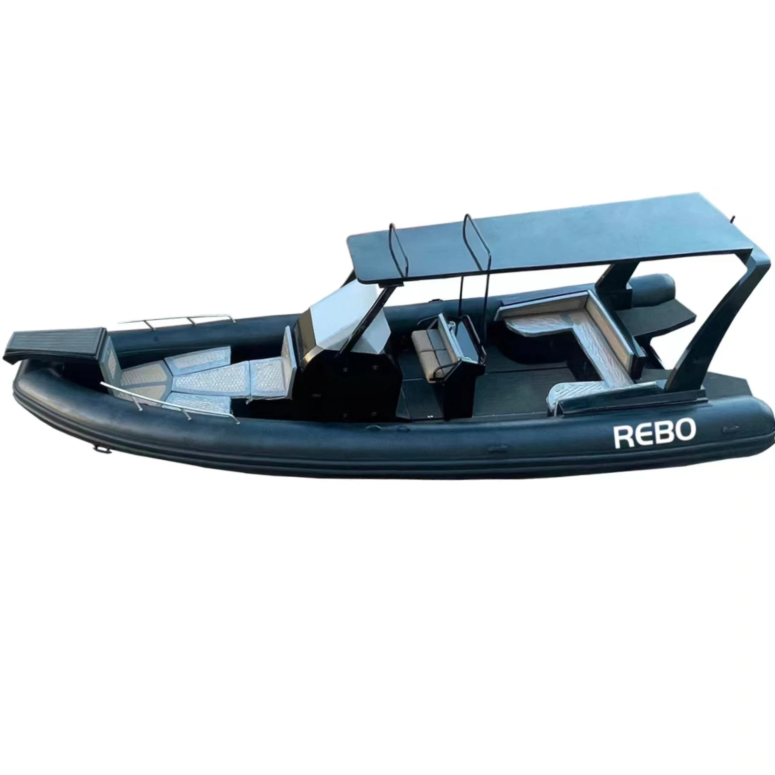 Patrol Luxury 31.5ft RIB 960 ORCA Hypalon Black Deep V Aluminum Hull Inflatable Rigid Boat