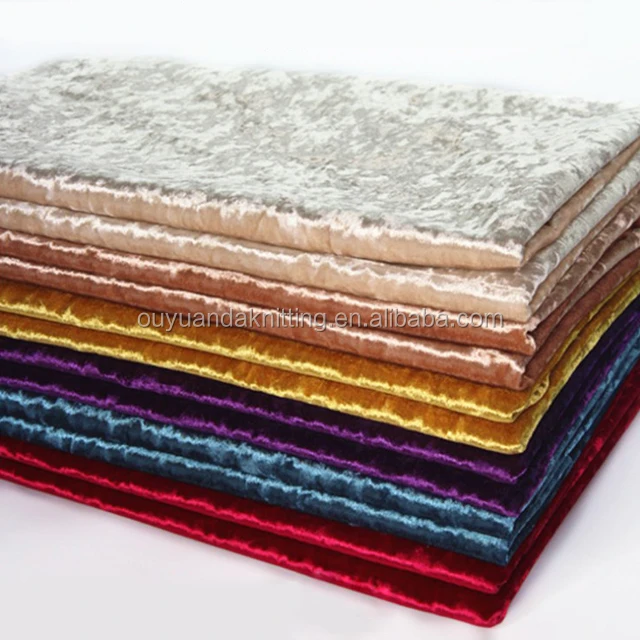  Ткань из черного дробленого бархата полиэстера и спандекса