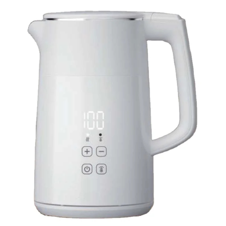 High quality 2200W 1.7L matte black smart kettle with touch screen