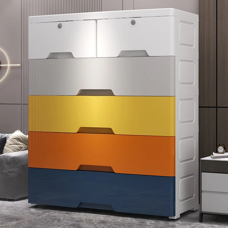 78 CM Multi-function drawer type storage cabinet Household Nightstand multi-layer plastic room domestic bedroom storage cabinet