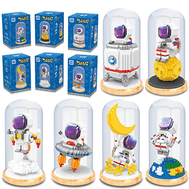 hand do mini particle micro drill aerospace toys Astronaut building blocks pieced space
