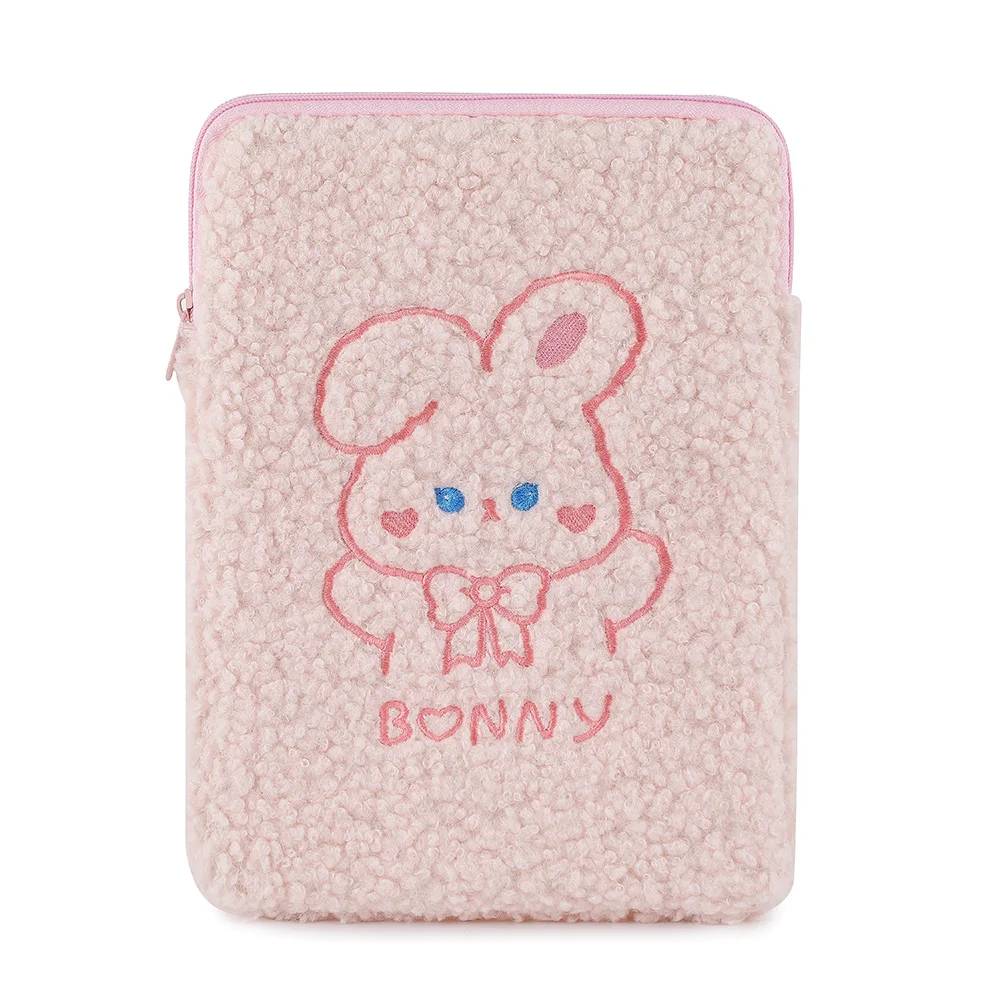 Custom Cute plush thickened tablet storage bag girl cartoon dog 11-inch ipad case pouch gift