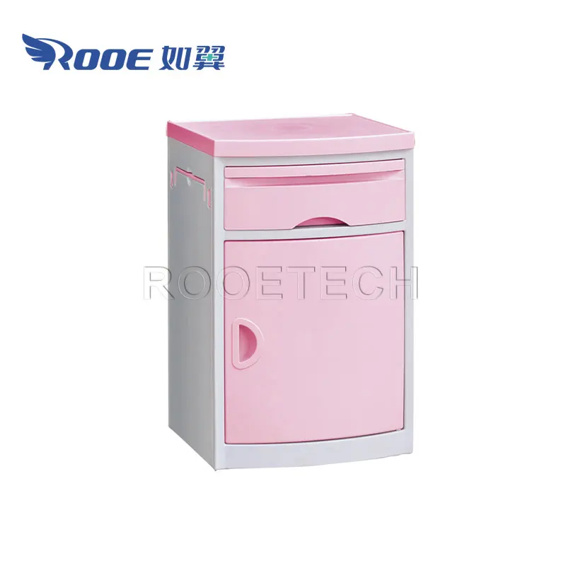 Multi-Colors ABS Plastic Medical Hospital Beside Cabinet with A Tray and Drawer