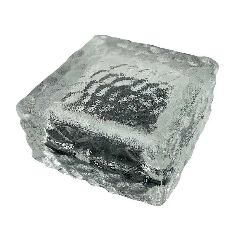 Solar LED floor tile ice brick glass buried light outdoor garden rain lawn light decorative light