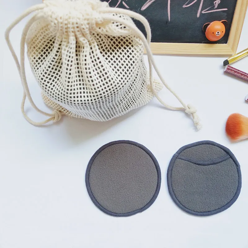 Three layers bamboo charcoal fiber reusable makeup remover pad