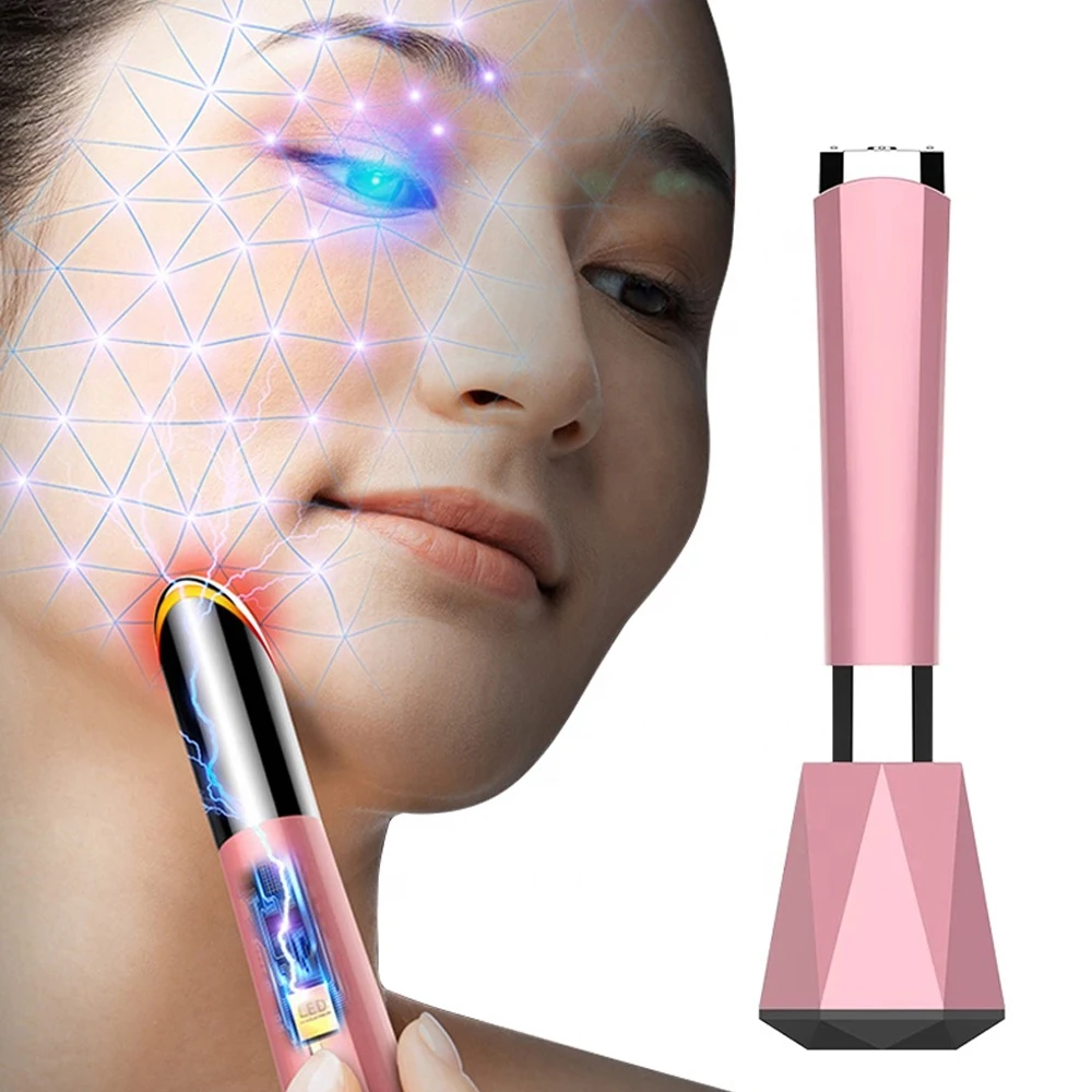 JMK OEM Manufacturer portable handheld heated massage tool pen eye care USB eye massager red light heat pen