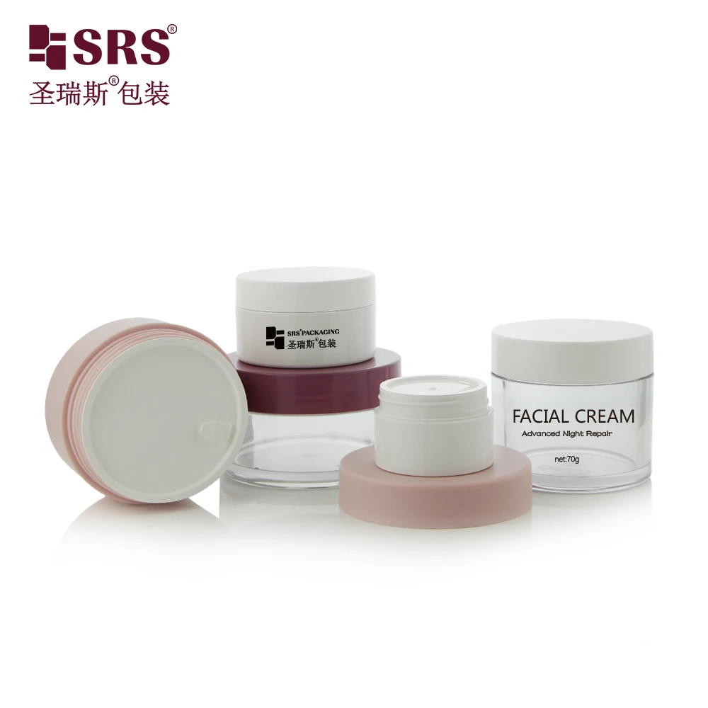 Injection color plastic pet jar 30ml 50ml 70ml 80ml 100ml empty cosmetic container