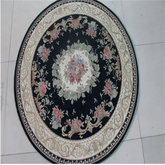 High quality 1.2m by 1.2m round european jacquard rug for bedroom
