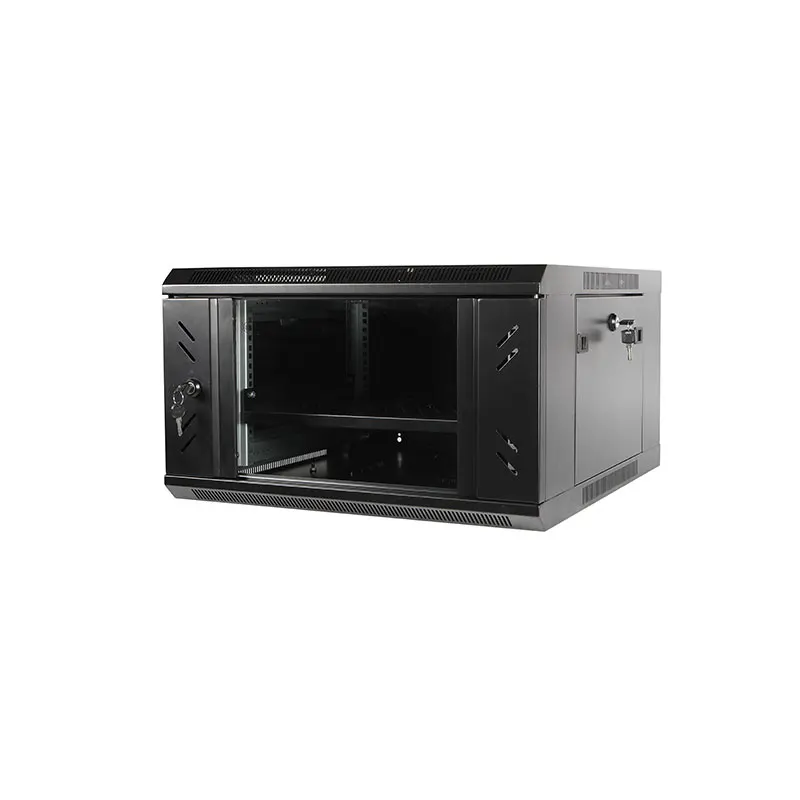 Black Perforated Door 6U Wall Mountable  9U 27U  42U Capacity with 19 Inch Standard Made of Steel  Network Server Cabinet