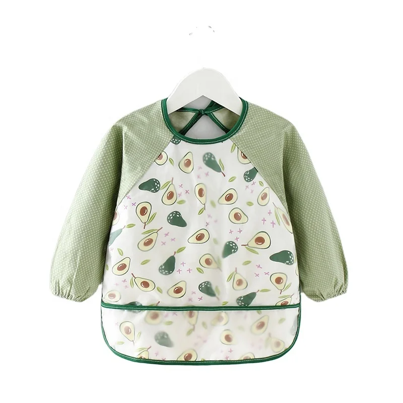 
Cotton Baby Clothes Waterproof Long-sleeved Anti-dressing Baby Bibs for Eating Baby Supplies 