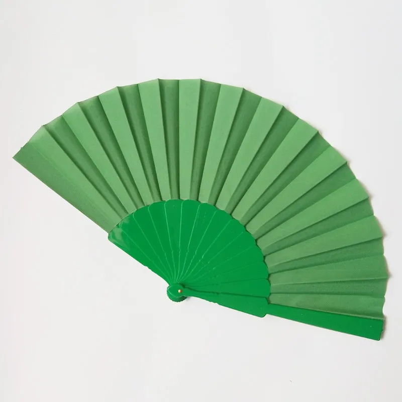 Hot Sale Factory Price Personal Fashion Folding Single Layer Cloth Plastic Bone Flat Hand Fans For Wedding Handfan