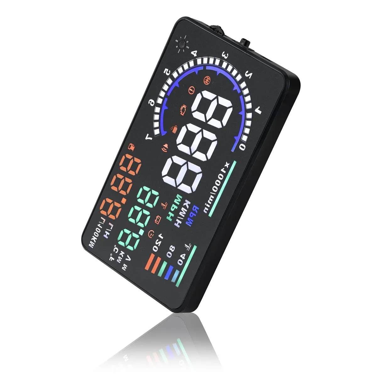 OBD2 Smart Gauge 5.5 Inch LCD Digital Speedometer Head up Display HUD A8 Shows Speed Fuel Consumption Clock for All Car Models