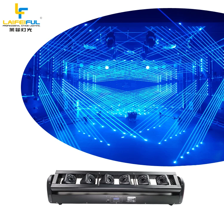 3W 12W DJ SHOW 6 EYES MOVING HEAD LASER BAR LIGHT 6 HEADS DMX/SOUND/AUTO CONTROL CLUB BAR BEAM LASER RED GREEN BLUE