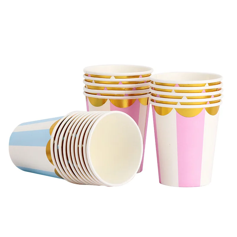 Factory Customized Wholesale Multicolor Printed Paper Coffee Cups Disposable Party Supplies