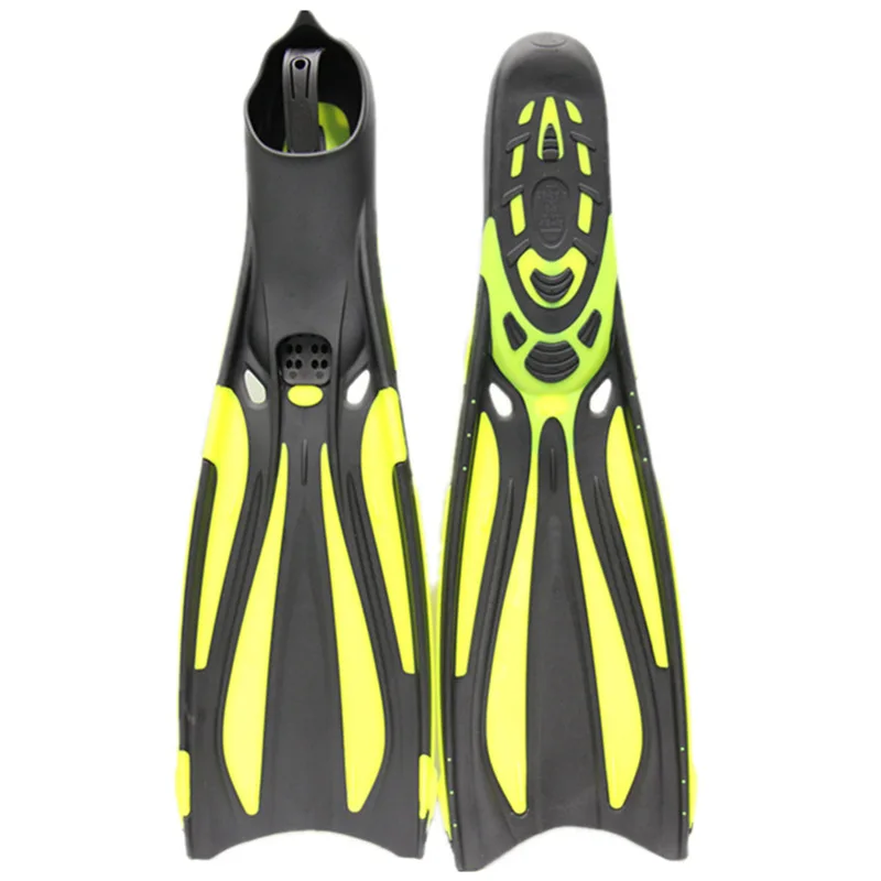 Adult Lightweight TPR Rubber Full Foot Swimming Snorkeling Diving Fins Yellow Red White XXL