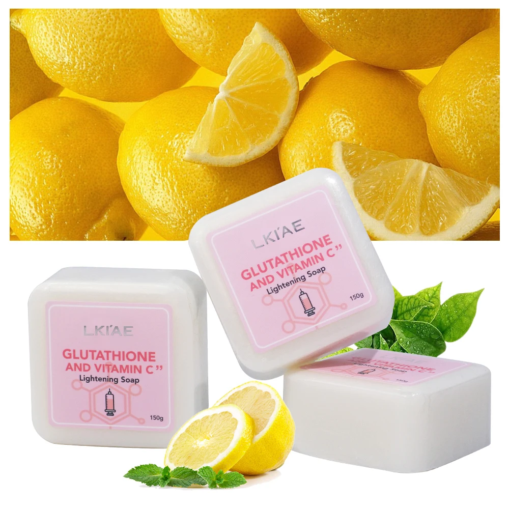 Custom Private Label Natural Gluta  Vitamin C Organic Lightening Hotel Bathing African Skin Whitening Cleaning  Handmade Soap