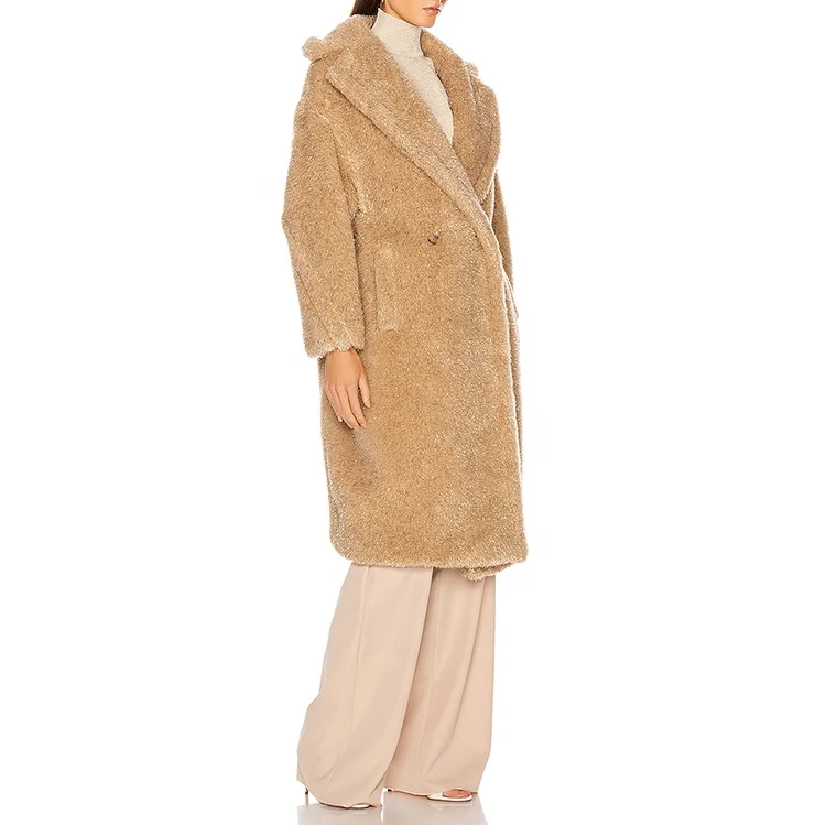 Latest fashion design high quality custom shearling fur coats for woman trendy