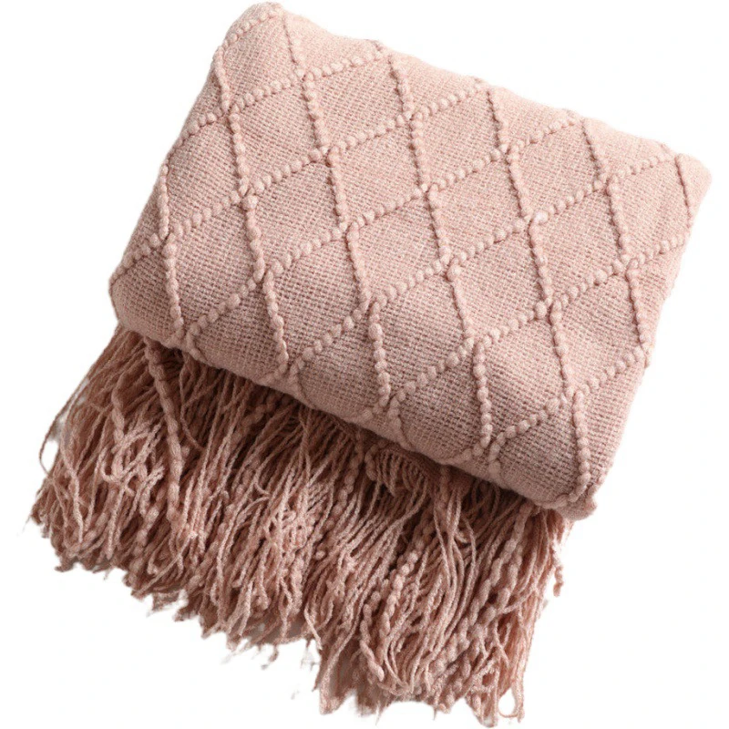 Custom Wholesale Cheap Boho Throw Chunky for Sofa Knitted Blanket for Home Decor