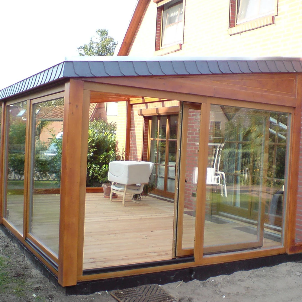 Outdoor Veranda Sun Room Patio Winter Garden Glass House Orangerie Greenhouse Solarium Conservatory Prefab Free Standing Sunroom