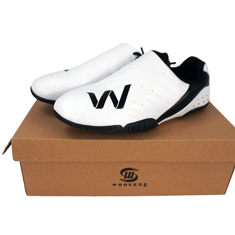 Woosung sample free shipping  hot sale leather kwon  taekwondo spring kids shoe taekwondo pu shoe taekwondo
