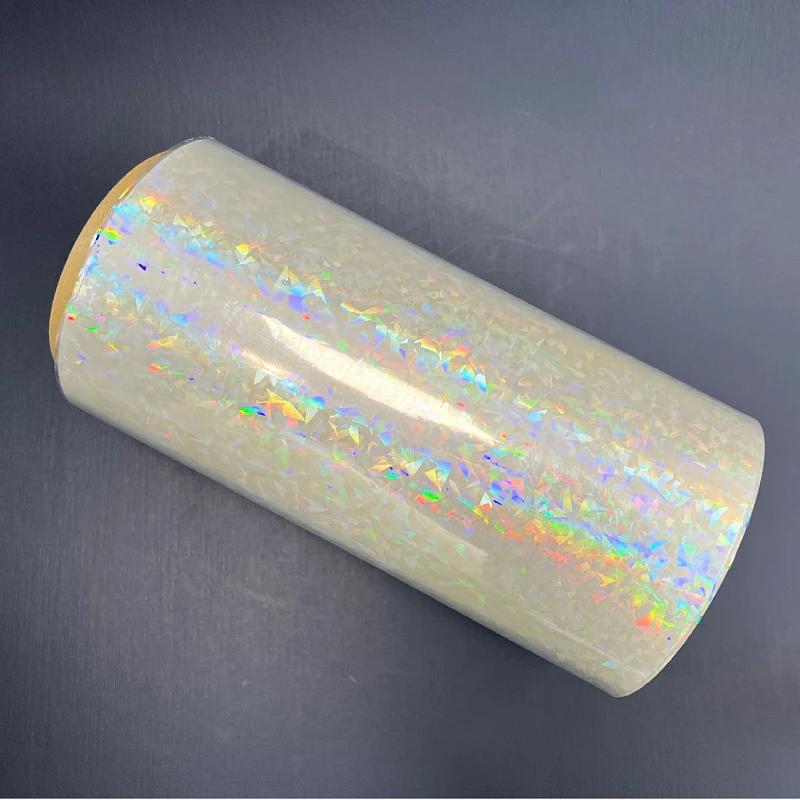 China Suppliers Laminating Packaging Broken Glass Pattern Holographic Lamination Film For Hot Laminate Film Machine