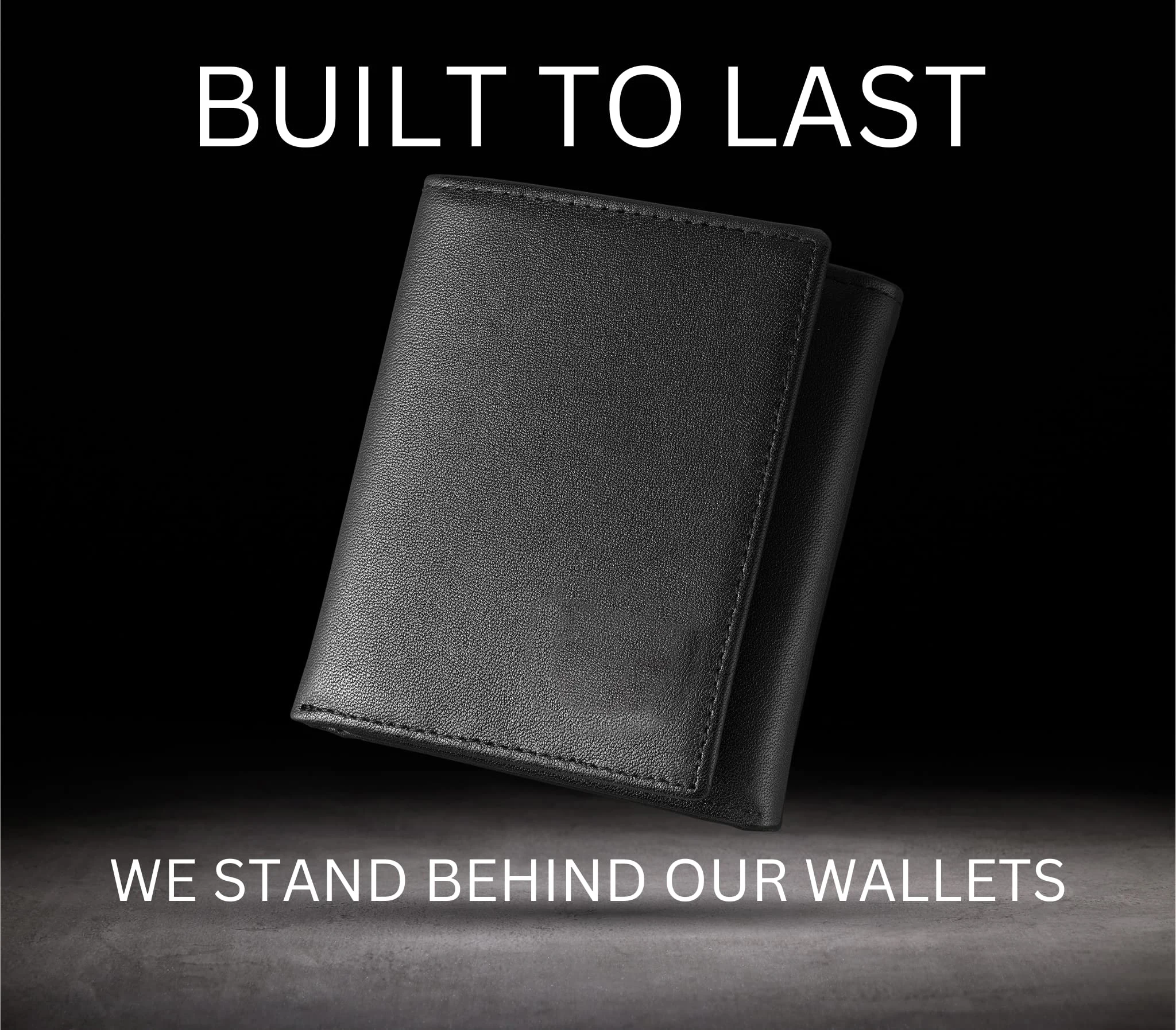 Factory Custom Leather Credit Card Holder Wallet With 2 ID Window RFID Blocking Slim Tri-fold Wallet For Man
