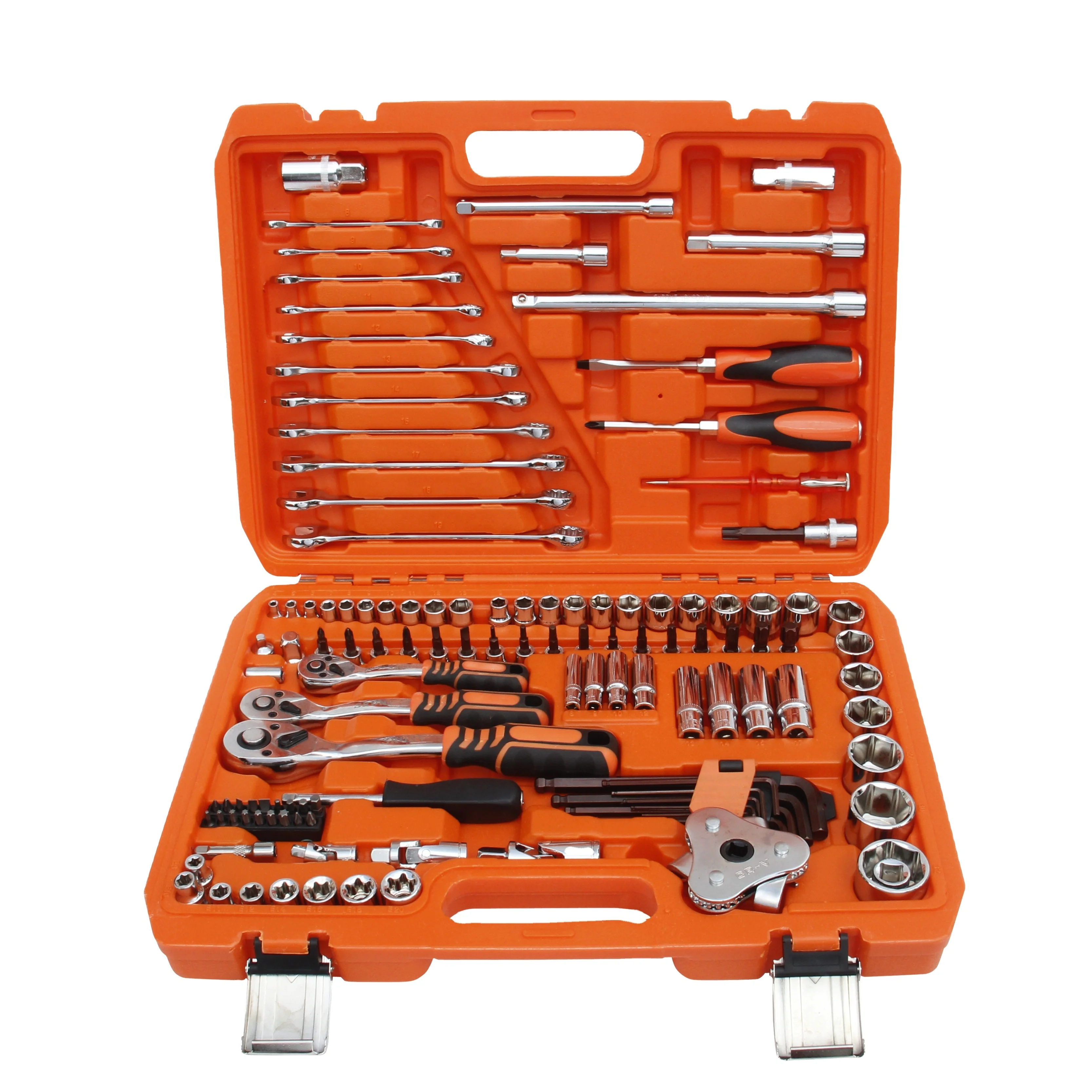 SRUNV 121 pcs wrench organize kit Professional ratchet wrench socket set with hand tools force tools set