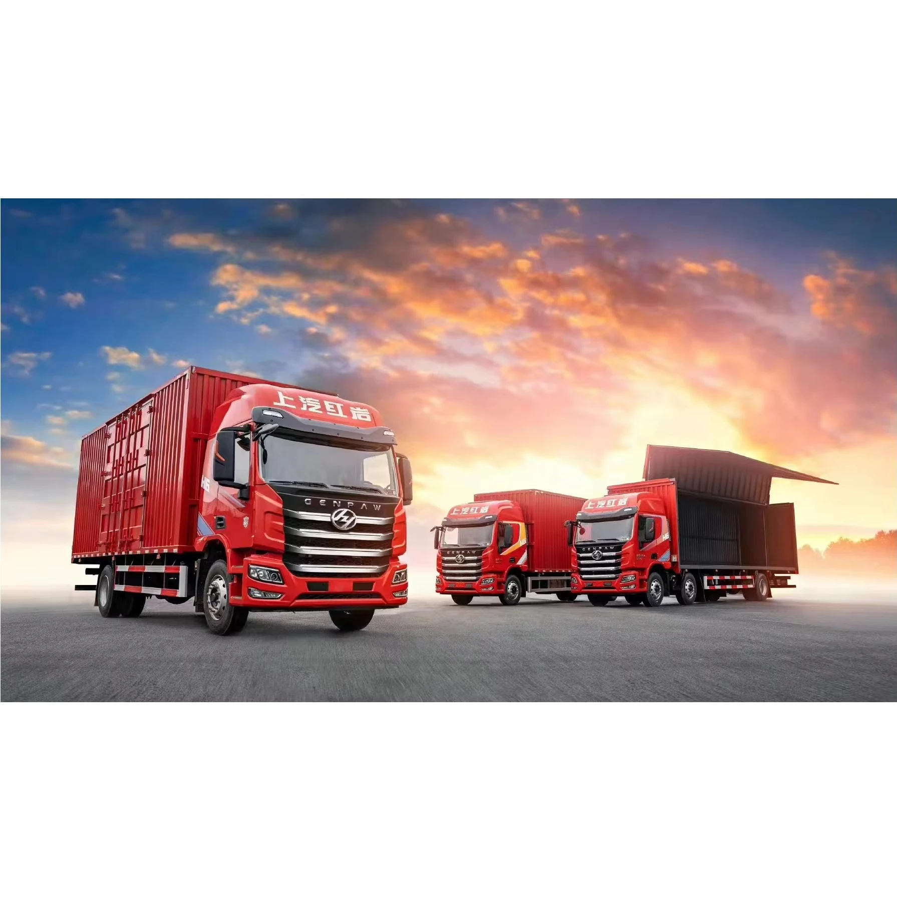 Wing Opening Van Cargo Truck Yuchai 240-300 Horsepower Lorry Truck hongyan genlyon