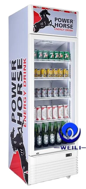 wholesale 198L commercial Refrigerated beverage product display cooler fridge with voltas deep freezer for supermarket and shop