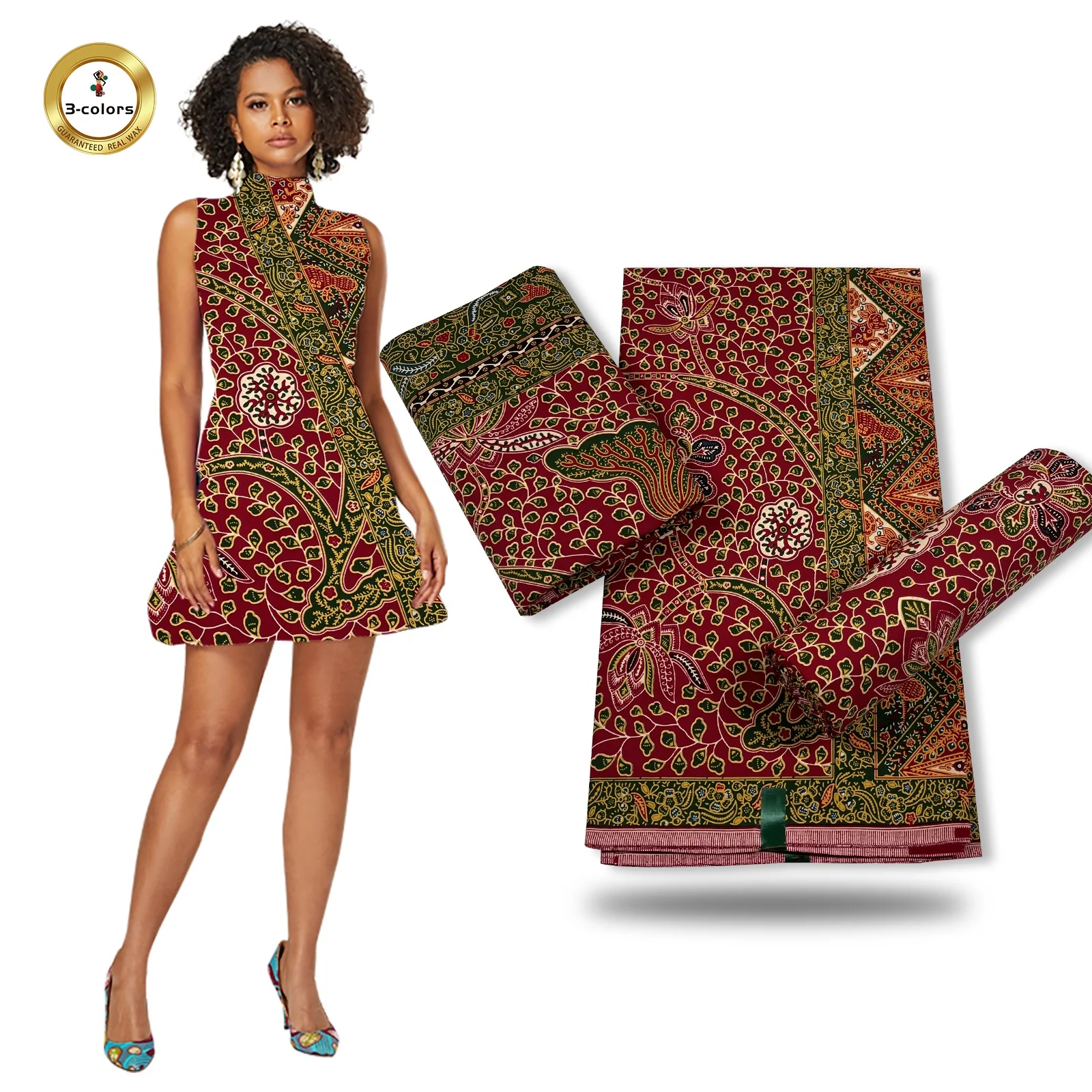 factory Custom Hot Selling  Wax Jersey Cotton Printed Fabric For Dress