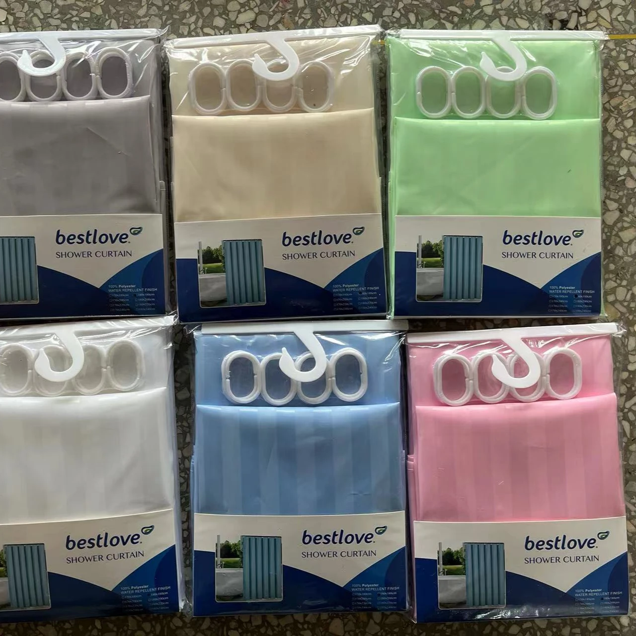 Waterproof Fabric Farmhouse Modern Rectangle Shower Curtains with Hooks for Bathroom Decorative