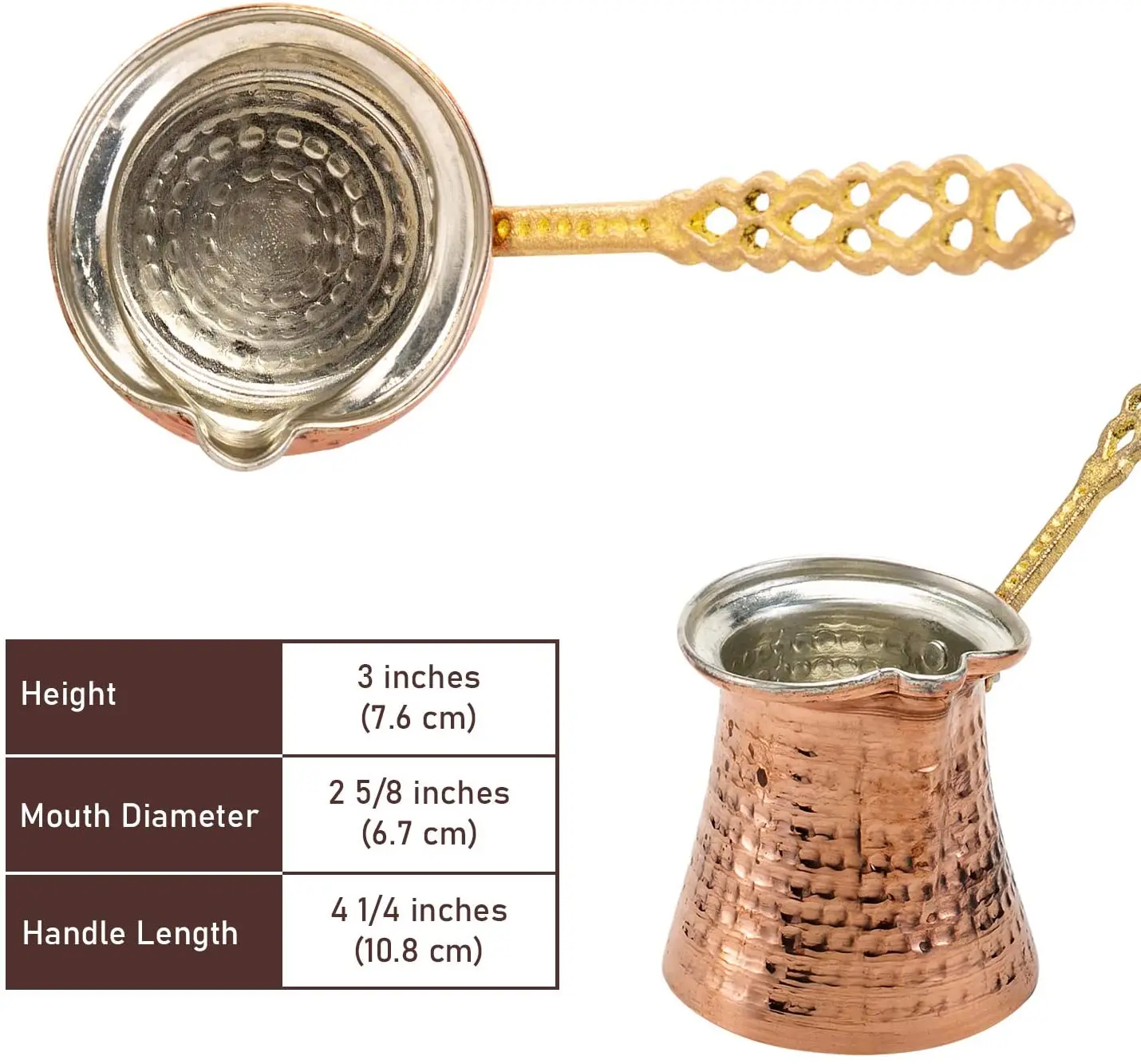 Sample Available 330ml Turkish Coffee Pot Greek Arabic Coffee Maker Hammered Aluminum plated copper Pot Stove Top Coffee Maker