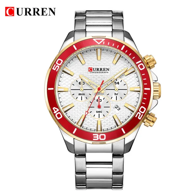 CURREN 8309 люксовый бренд аналоговые спортивные наручные часы мужские кварцевые с ремешком из нержавеющей стали для мужчин Relogio Masculino 2018