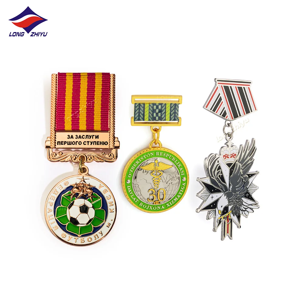 Longzhiyu 17 years professional design custom metal medal golden products for honor wholesale medal manufacturer