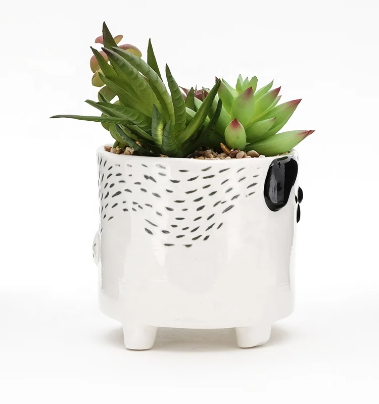
Best selling 3d animal instagram ceramic mini succulent plant pot customized 