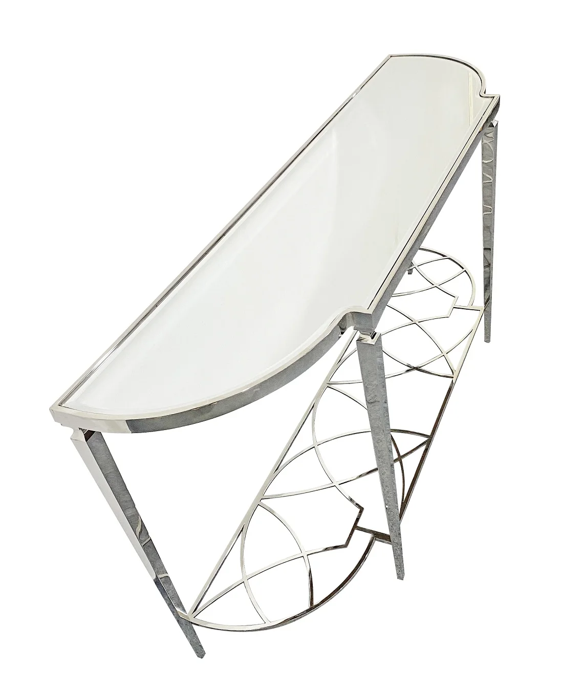 Modern minimalist silver mirror desktop tall console table living room furniture