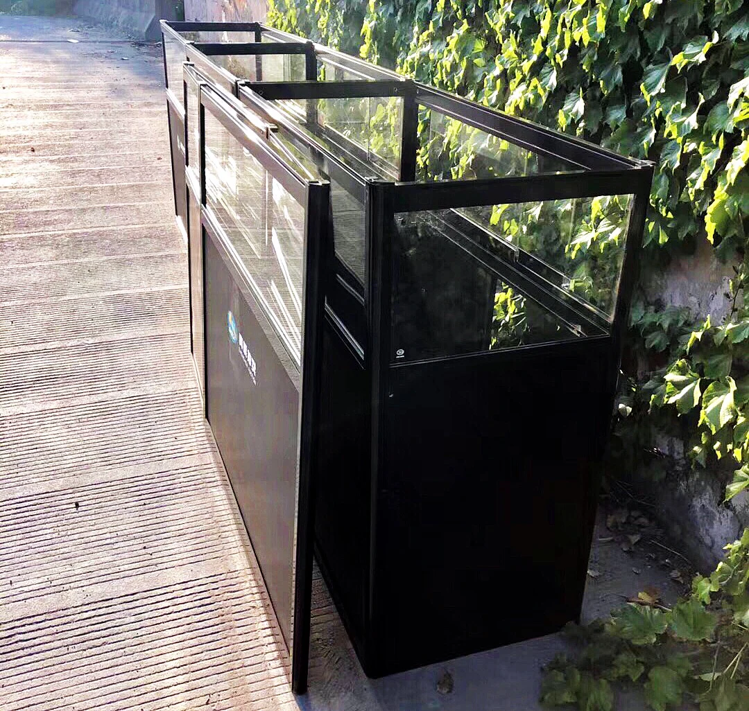 Glass Display Cabinet Foldable, Portable Lockable Aluminum Frame LED Glass Showcase For Display