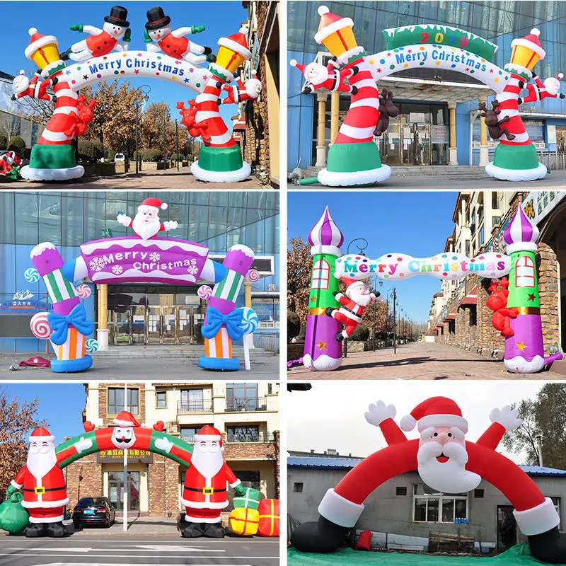 CATC Christmas Pvc Inflatable Arch Gonflable Entrance Gate for Party Events Inflable Decorative Gifts Archway