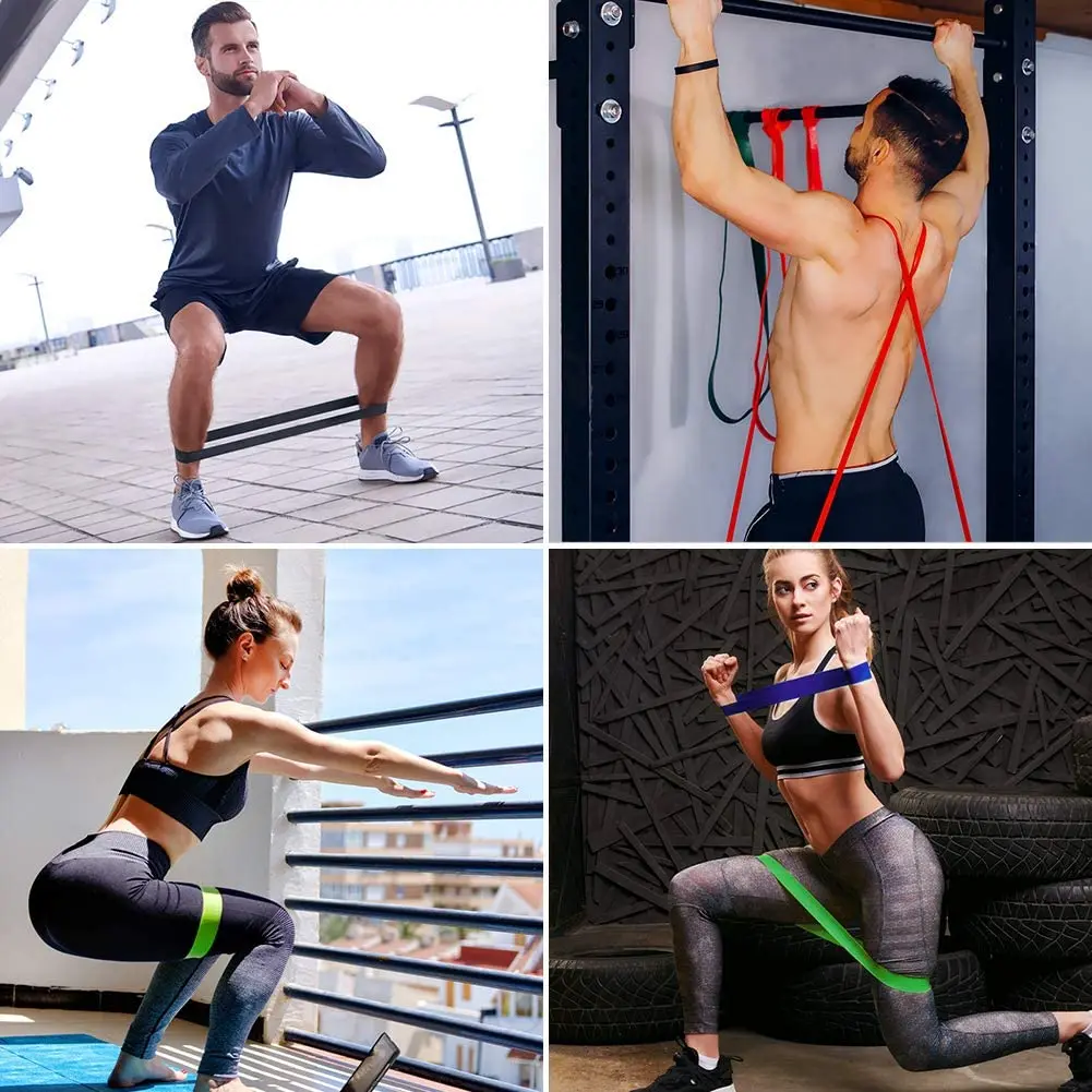 Custom Printing Fitness Workout Equipment Training Elastic Rubber Band for Gym Yoga Exercise Fitness Resistance Bands