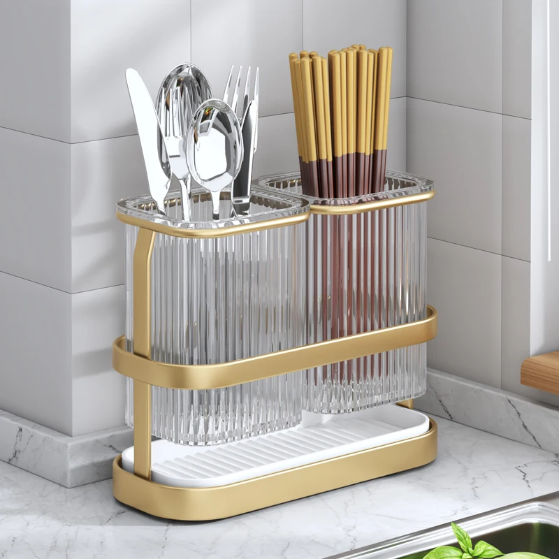 Kitchen knife fork chopstick spoon storage rack wall mounted tableware multifunctional storage box shovel storage rack