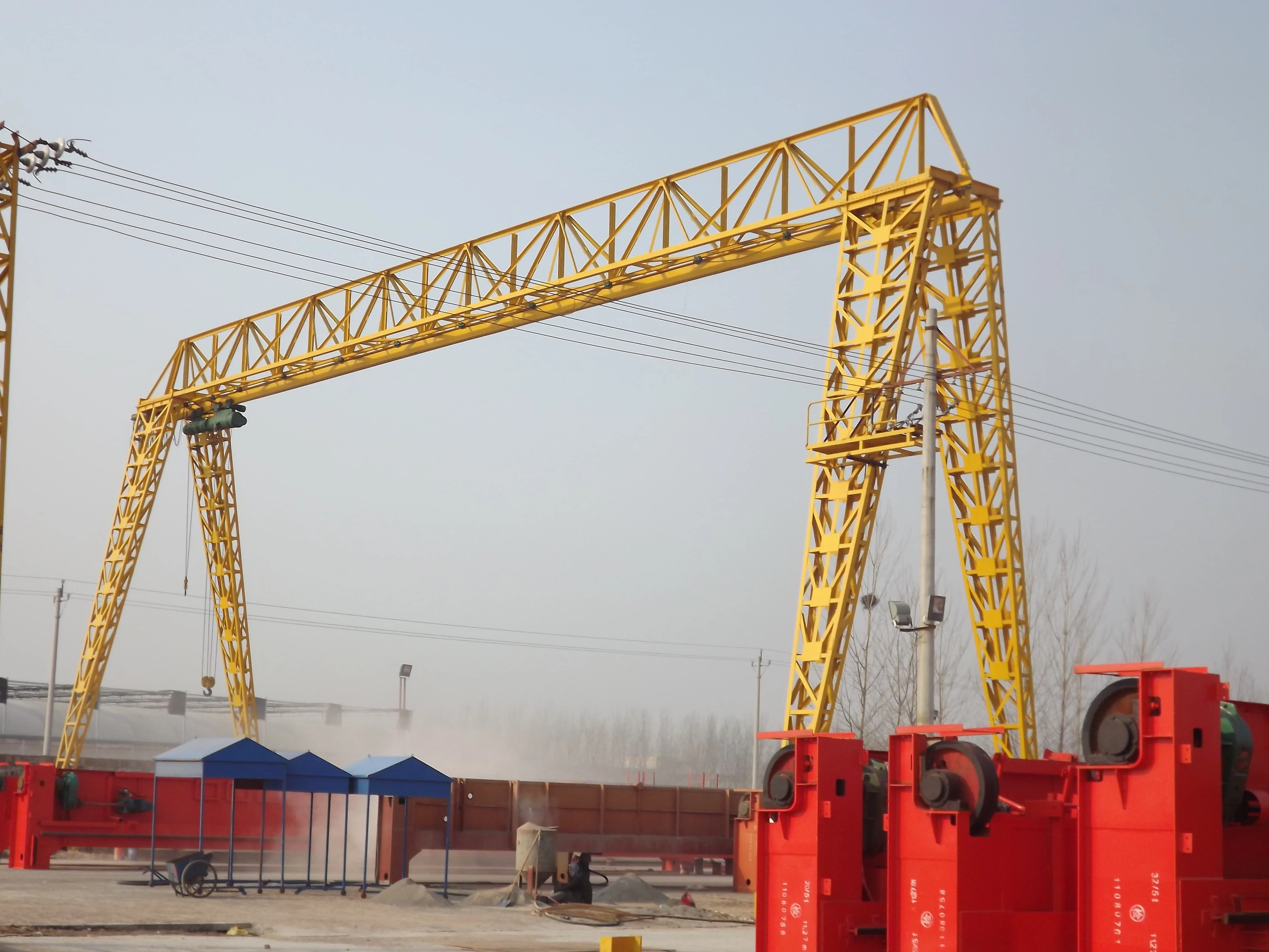 MH Truss type ce certificated 12t 15t single girder gantry crane with electric hoist