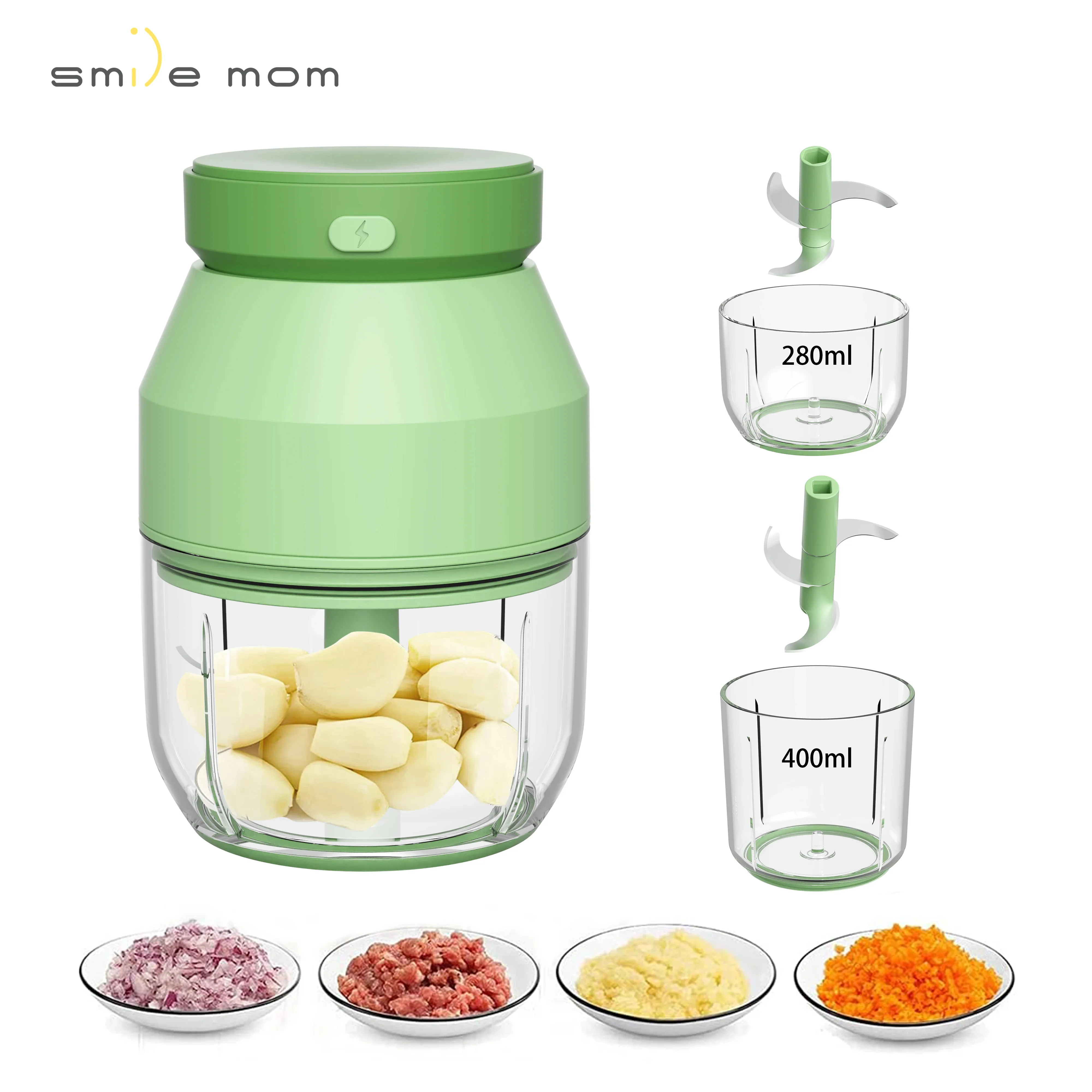 Hot Sell Mini Portable Rechargeable Electric Vegetable Chopper Wireless Kitchen Tool Chopping Salad Includes Garlic Slicer