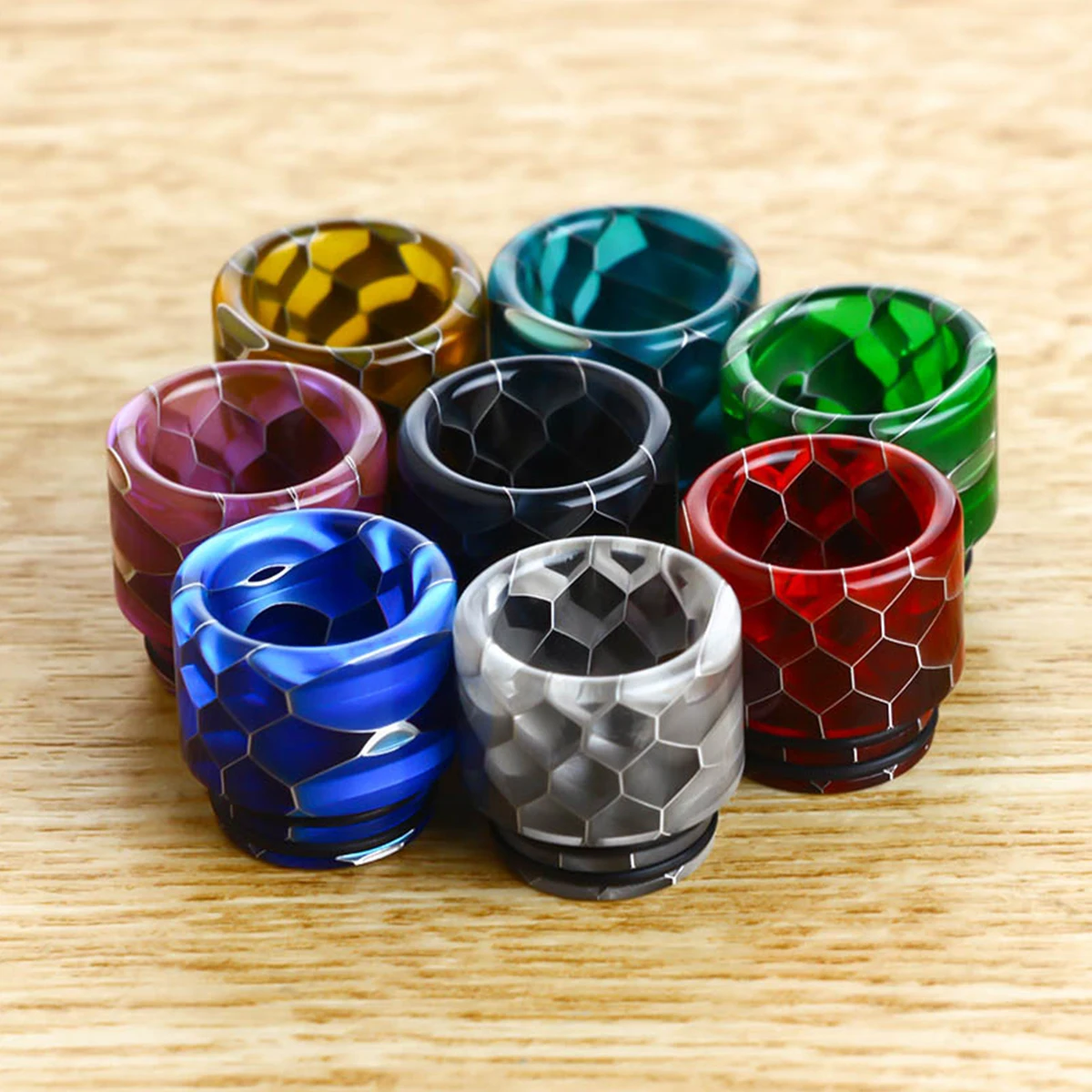 
Volcanee Colorful Snake Drip Tip 510 Epoxy Resin Wide Bore Mouthpiece for V8 Baby RTA Atomizer 510 Drip Tip mtl 