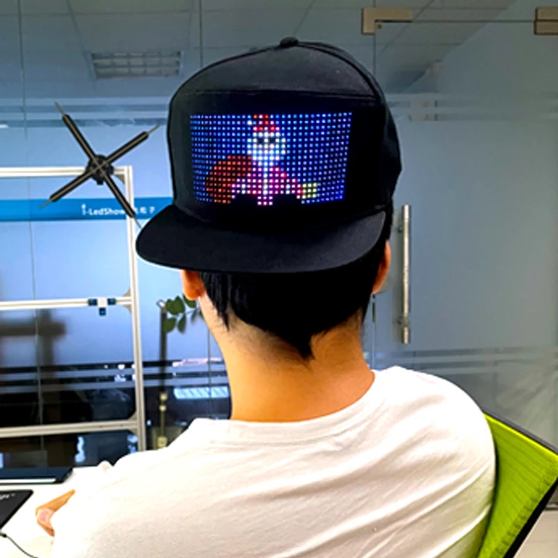 USB зарядка APP программируемые шляпы светящийся Логотип Бейсбольная светодиодная Кепка светящийся свет шляпа для вечеринки