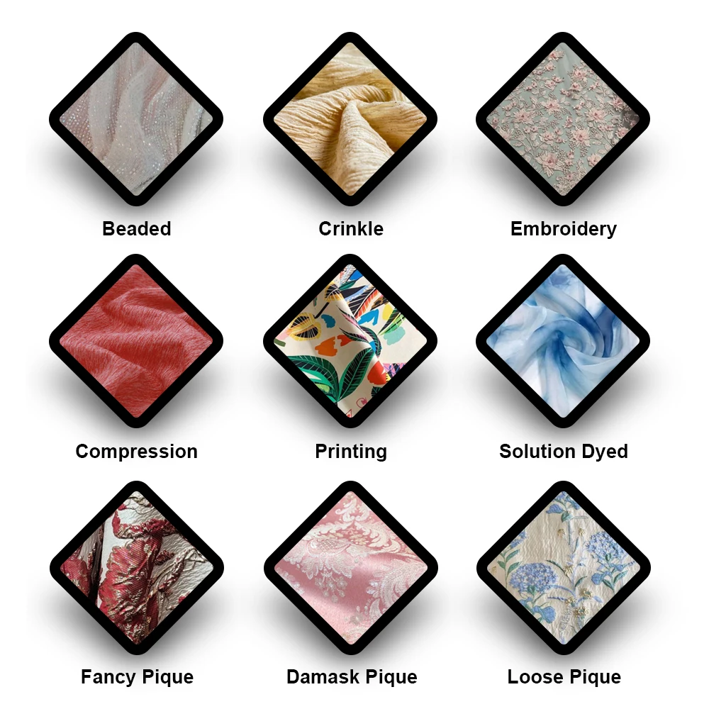 KEER Factory Custom TMQJ1304 Women Dress Yarn Dyed Lurex Clothing Manufacturer Nylon Jacquard Fabric