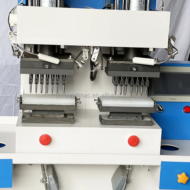 Manufacturers supply double-station pneumatic waist bag sole and upper fabric porous vamp punching machine