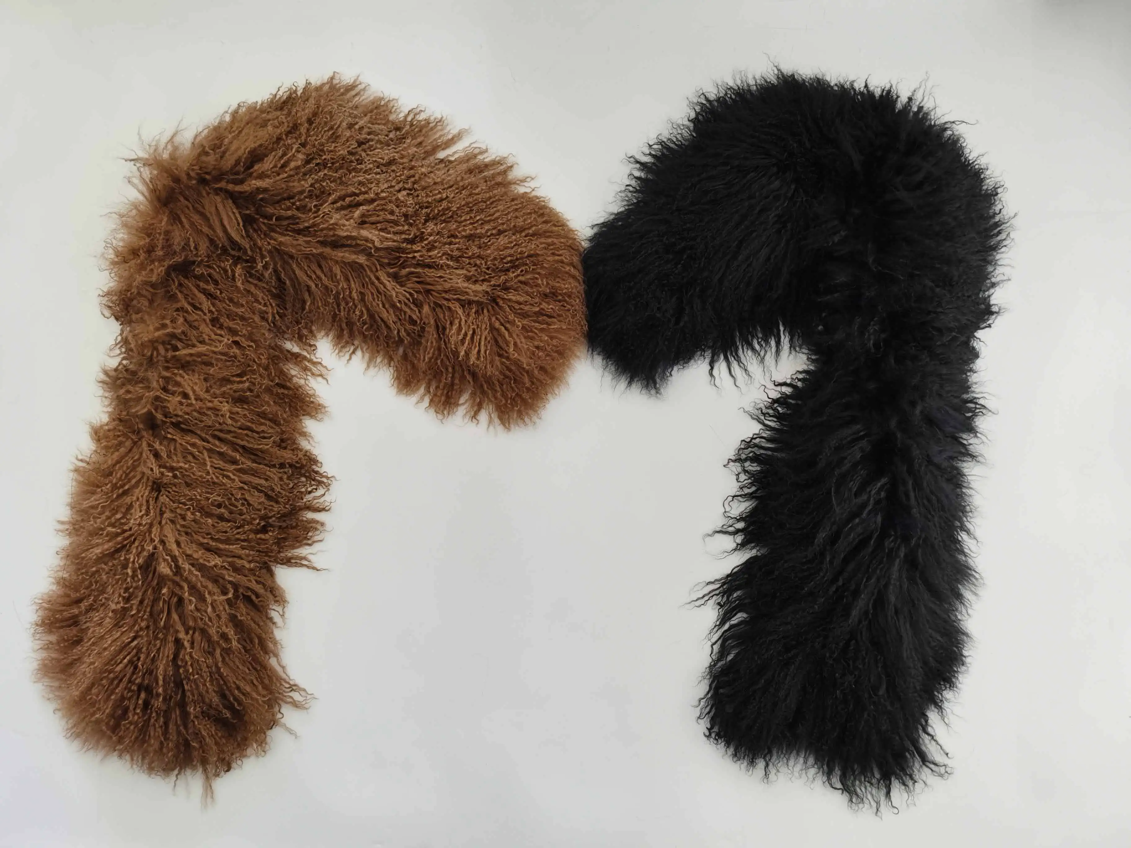 Real Tibetan Sheepskin Fur Scarf Winter Autumn Warm Real Mongolian Sheep Fur Shawl Women Long Curly Fur Scarf Ladies
