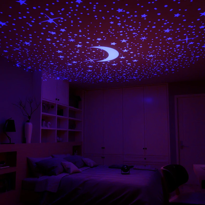 3D Popular Kid Room Decor RGB Dream Moon Star Projection Lamp Master Starry Blue Planet Led Projector Night Light