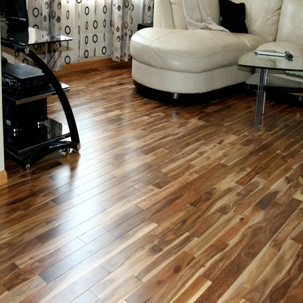 Natural Color Smooth Surface Short Leaf Acacia Hardwood Flooring